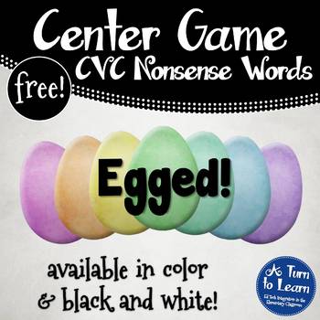 Preview of Egged!  A CVC Nonsense Word Game FREEBIE