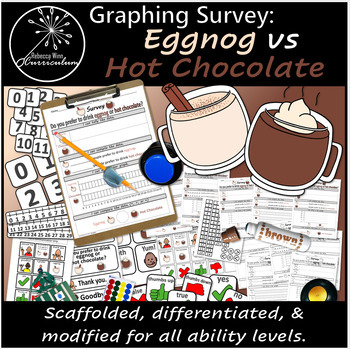 Preview of Eggnog vs Hot Chocolate Survey | Graphing Survey | Comparison | Special Ed