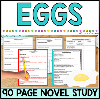Preview of Eggs Novel Study Jerry Spinelli Activities