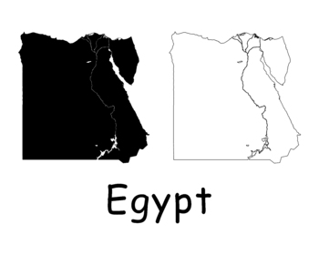 Preview of Egypt Country Map - Black & White, Solid & Outline Maps JPG SVG PNG PDF EPS AI