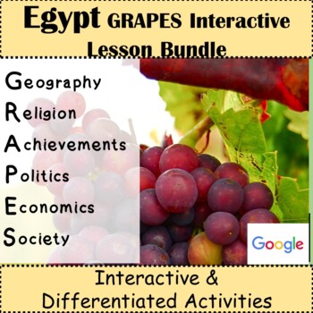 Preview of Ancient Egypt GRAPES Unit Bundle  Lessons Differentiated Self-Correcting + Bonus
