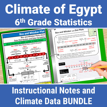 Preview of Egypt Geography 6th Grade Statistics Analyze Climate and Weather Data BUNDLE