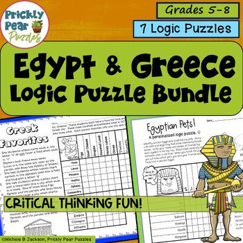 Preview of Egypt Greek Logic Puzzles - Ancient Civilizations- Activities for Fast Finishers