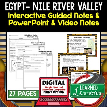 Preview of Egypt, Nile River Valley Civilization Guided Notes and PowerPoints, Google