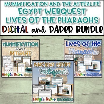 Preview of Mummification-EgyptWebQuest-Lives of Pharaohs Bundle - Digital and Paper