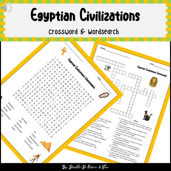 Preview of Egyptian Civilizations Crossword & Wordsearch 4-9 MorningWork Social Studies