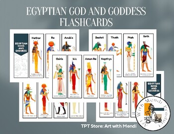 Preview of Egyptian God and Goddess Flashcards for Middle school and High school