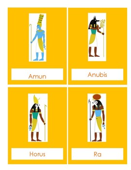 Preview of Egyptian Gods & Goddesses Info cards with Pictures