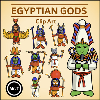 Preview of Egyptian Gods - Life in Ancient Egypt - Clip Art (Color + Line Art)