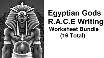 Preview of Egyptian Gods R.A.C.E Writing Worksheet Bundle (16 Topics)