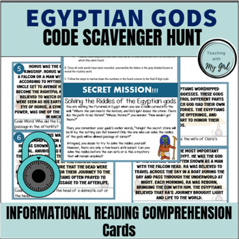 Preview of Egyptian Gods Scavenger Hunt Informational Reading