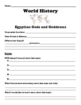egyptian gods and goddesses assignment