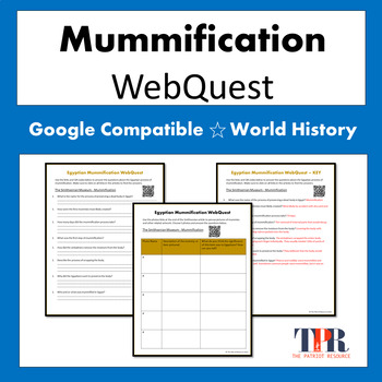 Preview of Egyptian Mummification WebQuest Activity (Google Comp)