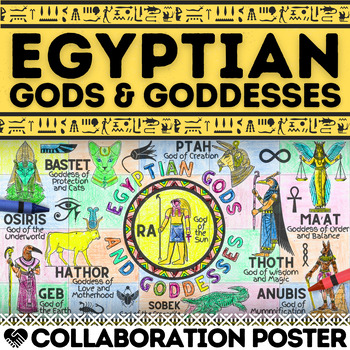 Preview of Egyptian Mythology Gods & Goddesses Collaborative Poster Activity Ancient Egypt