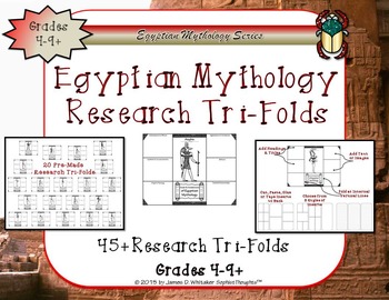Preview of Egyptian Mythology Gods and Goddesses Research Tri-Folds