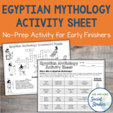 Egyptian Mythology Worksheet for Early Finishers | Ancient