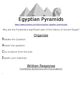 Preview of Egyptian Pyramids R.A.C.E Online Writing Assignment (WORD DOCUMENT)
