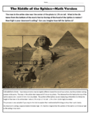 Egyptian Sphinx Math Ratio Problem FREE Grade 4 Gifted + 5