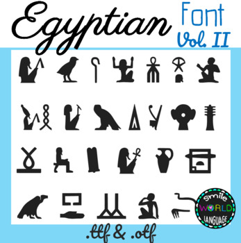 Preview of Egyptian hieroglyphs Font Vol.II Egypt Commercial Use Jeroglíficos Egipcios