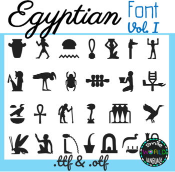 Preview of Egyptian hieroglyphs Vol. I Font Egypt Commercial Use Jeroglíficos Egipcios