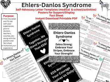 Preview of Ehlers-Danlos (EDS) Awareness, Fact Sheet, Poster, Self-Advocacy at School,