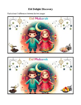 Preview of Eid Activities, Puzzles, Quiz & Games: 7 No Prep Print & Easel Activities