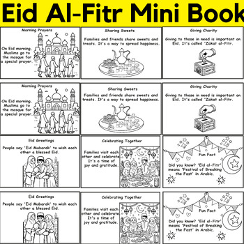 Preview of Eid Al-Fitr Emergent Readers Mini Book for young learners