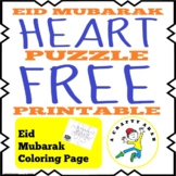 Eid Mubarak Heart Puzzle (FREE Printable}