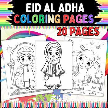 Preview of Eid al Adha coloring Sheets | islamic coloring pages | lembar mewarnai islami