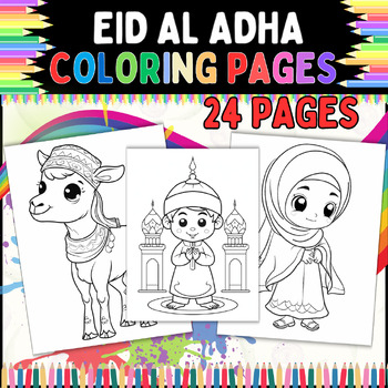 Preview of Eid al Adha coloring pages | islamic coloring pages | lembar mewarnai islami