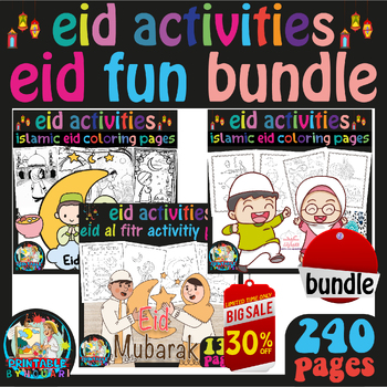 Preview of islamic eid-activities bundle- coloring pages and activities for kids fitr adha