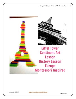 Preview of Eiffel Tower Art Project Montessori Grade Pre-K to 2nd Grade