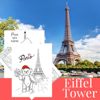 Preview of Eiffel Tower Coloring Pages | Eiffel Tower Day Activities | Paris | France