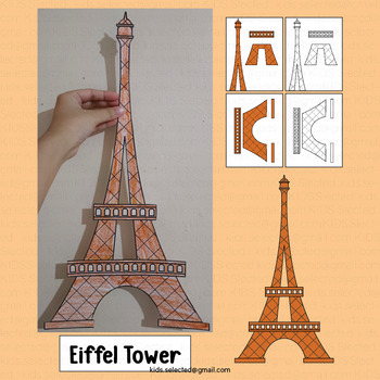 Preview of Eiffel Tower Craft Bastille Day Activities France Bulletin Board Coloring Pages