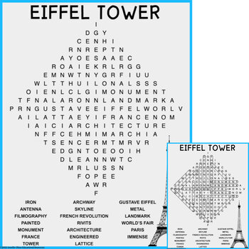 Preview of Eiffel Tower Word Search