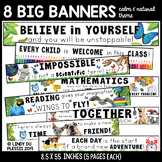 Eight Big Banners with Photos Calm and Natural Classroom Décor