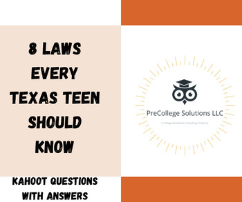 Preview of Eight Laws Every Texas Teen Should Know (Kahoot Questions)