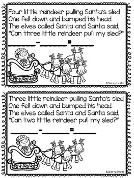 Eight Little Reindeer Subtraction Story and Pocket Chart by Sherry Embler
