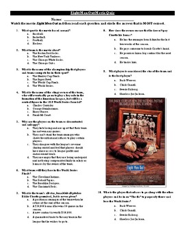 Preview of Eight Men Out Movie Quiz