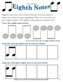 Eight Note Trace Worksheet - Learning Eighth Notes for Beg