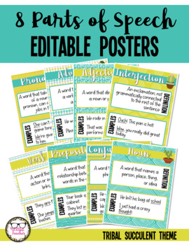 eight parts of speech posters