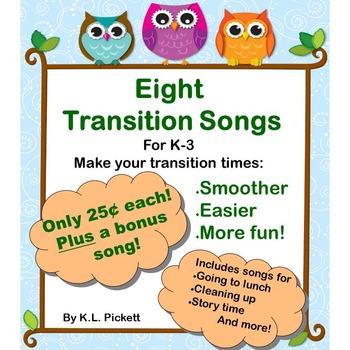 Preview of Eight Transition Songs for PreK-2