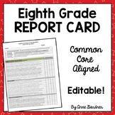 Eighth Grade Report Card Template: Common Core Standards B