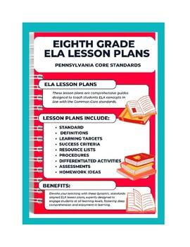Preview of Eighth Grade ELA-PENNSYLVANIA CORE STANDARDS
