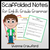 Eighth Grade Grammar Scaffolded Notes | Grammar Review Worksheets