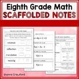 8th Grade Math Scaffolded Notes | Guided Notes | Math Facts Fluency