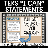 Eighth Grade Science TEKS "I Can" Statements | Objective Posters