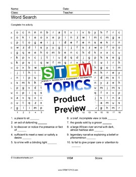 Eighth Grade Vocabulary Worksheets, 8th grade by STEMtopics | TpT