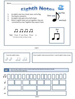 Preview of Eighth Note Music Theory Mini Book