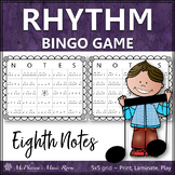 Rhythm Bingo Game for Elementary Music Eighth Notes Quarte